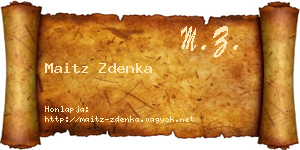 Maitz Zdenka névjegykártya